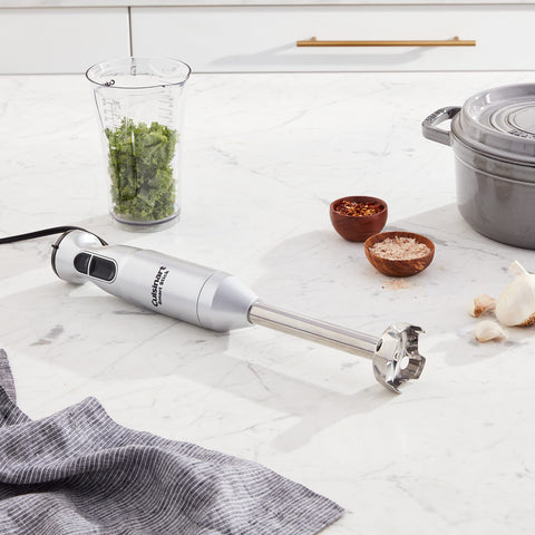 Cuisinart Smart Stick 8-inch stainless steel shaft for deep blending in pots.