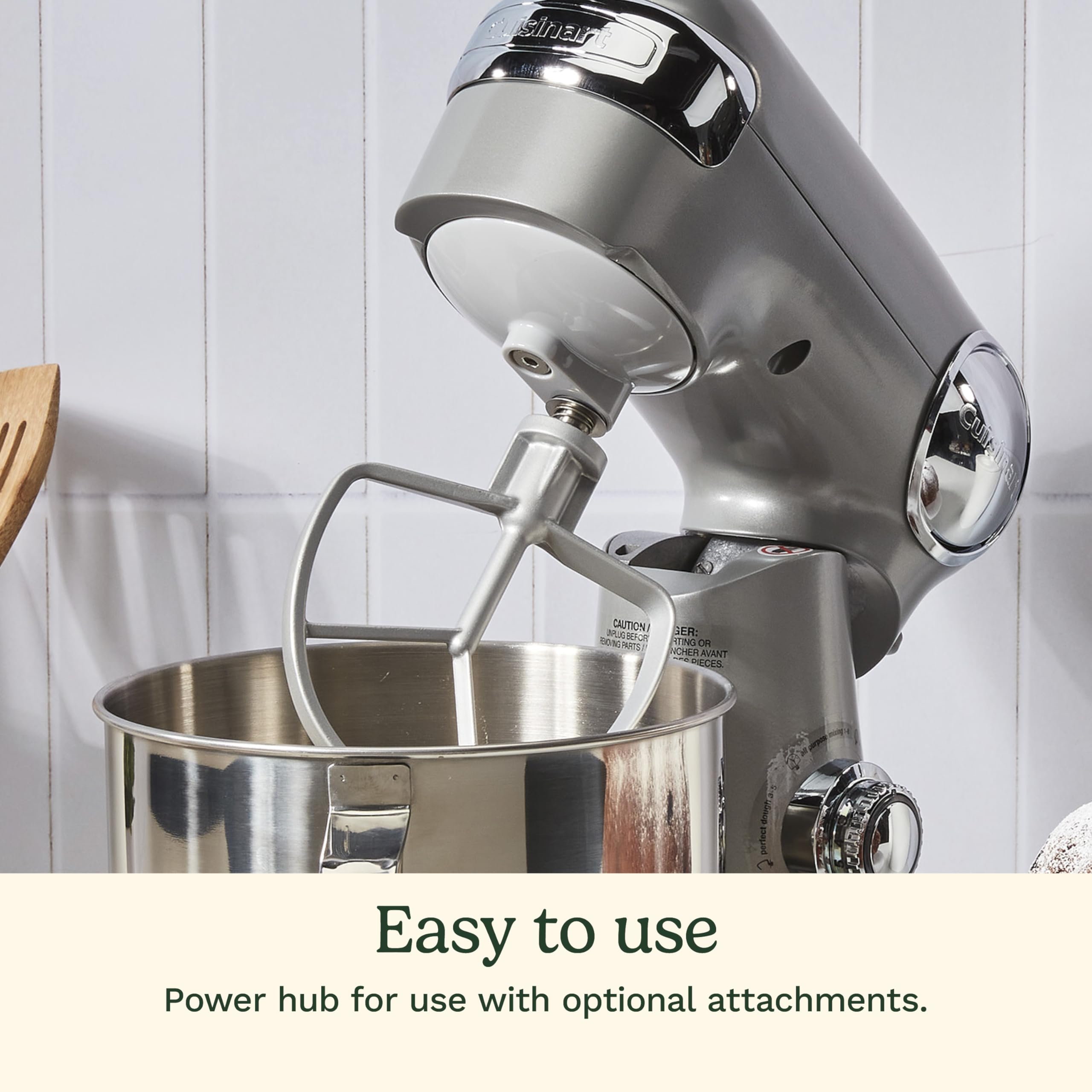 Cuisinart stand mixer included whisk, dough hook, paddle for versatile prep