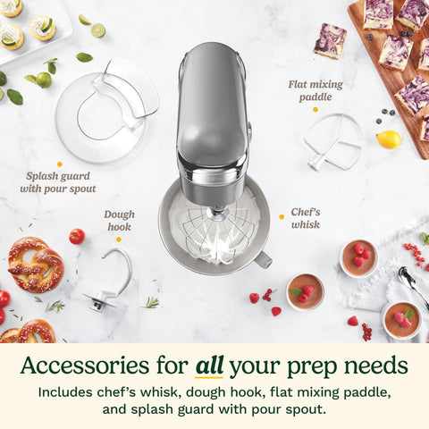 Cuisinart stand mixer splash guard with pour spout keeps counters clean