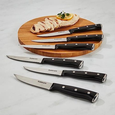 Cuisinart triple-rivet knife blade provides sturdy full-tang stability.