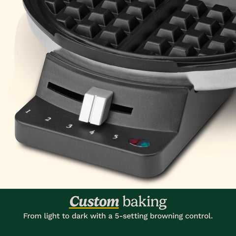 Cuisinart Waffle Maker with ready indicator lights for precise timing.