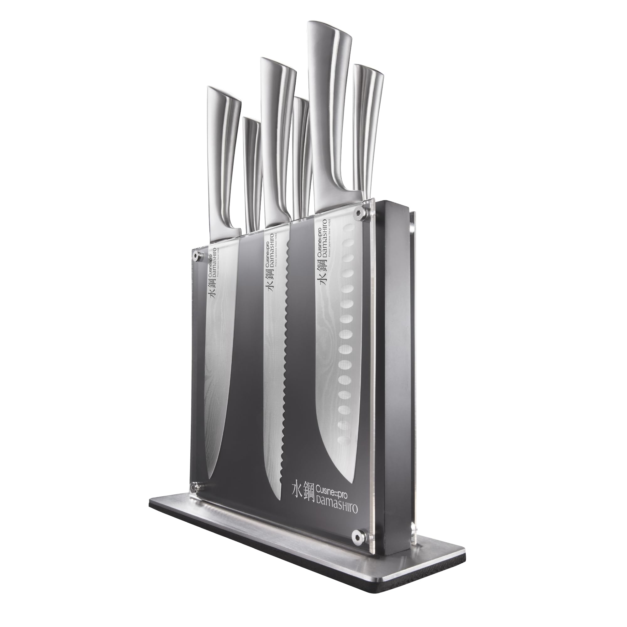 CUISINE::PRO Damashiro knife block with Kumi set keeps knives organized and accessible.