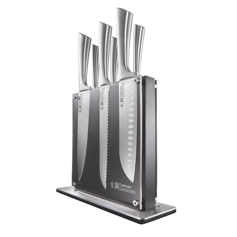 CUISINE::PRO Damashiro knife block with Kumi set keeps knives organized and accessible.