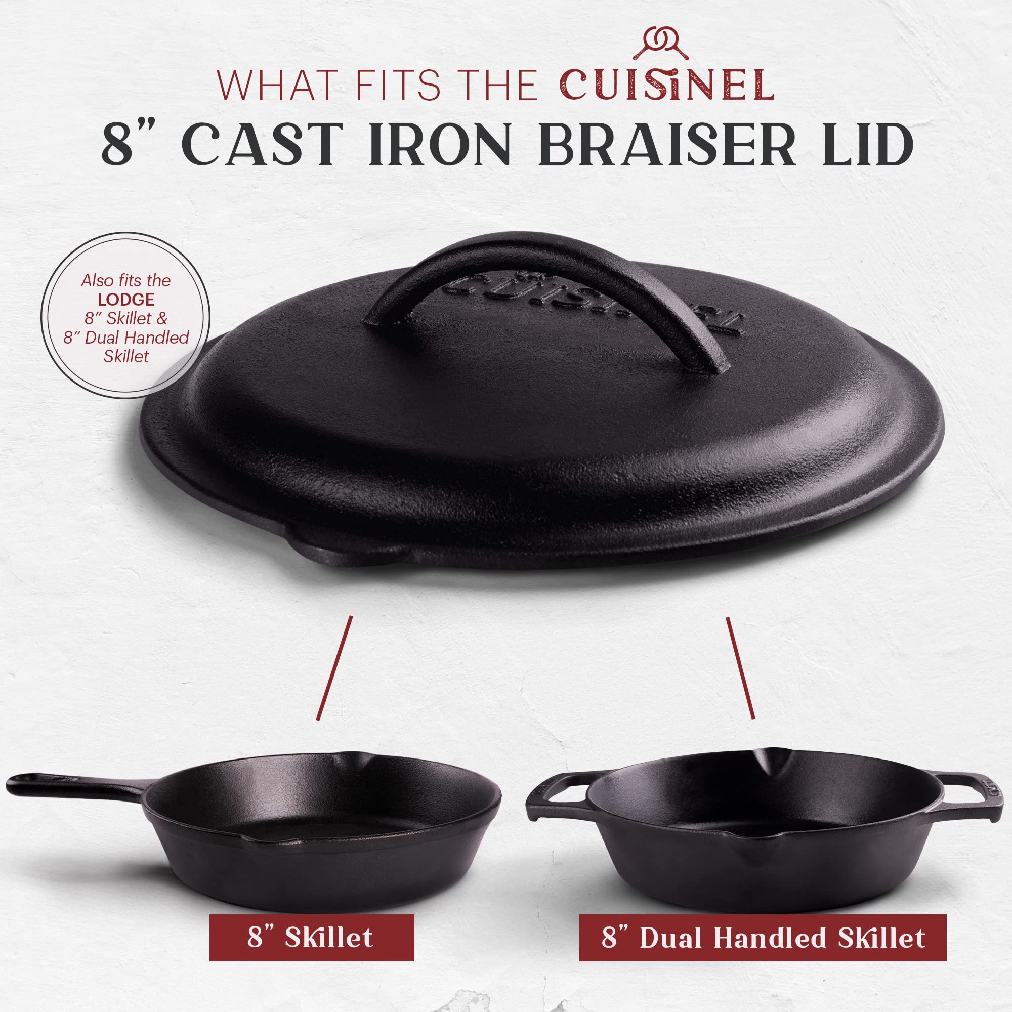 Pre-seasoned Cuisinel cast iron lid ready for versatile use