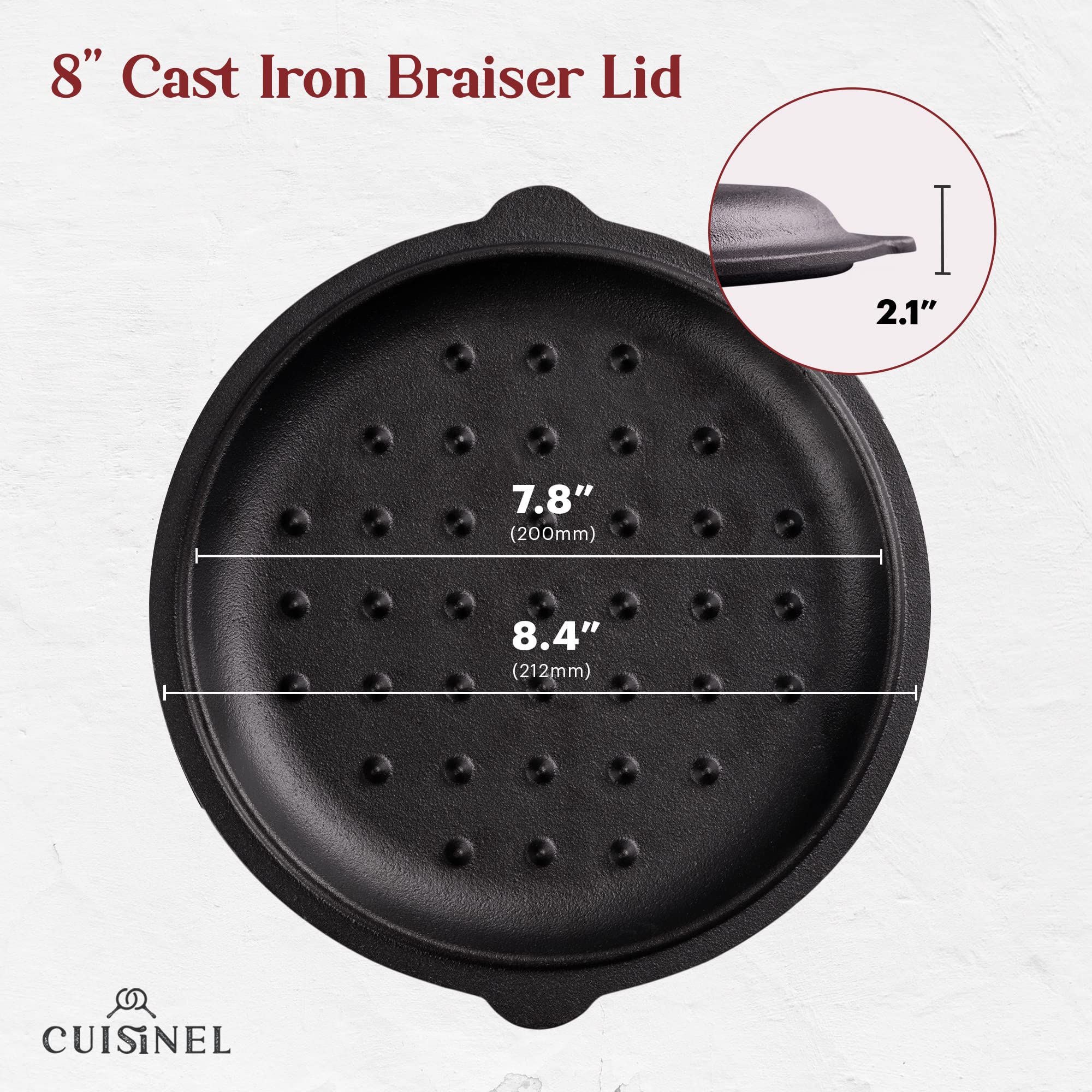 Cuisinel lid with silicone handle holder for secure grip during transfer