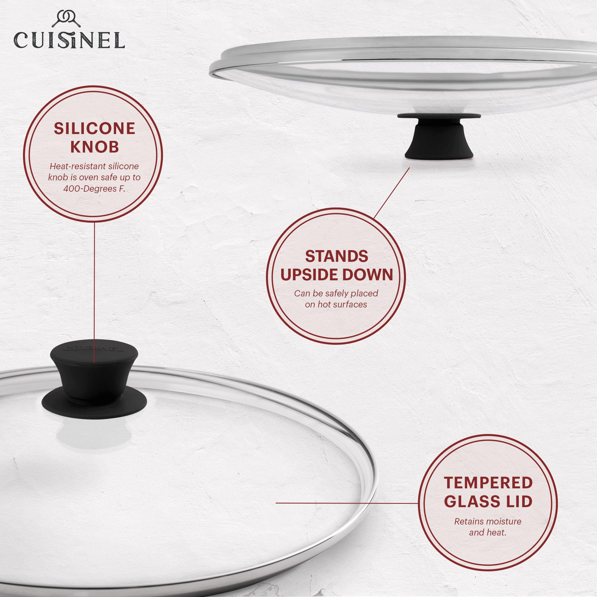 Even-heat cooking with the Cuisinel skillet promotes consistent browning for meats and vegetables