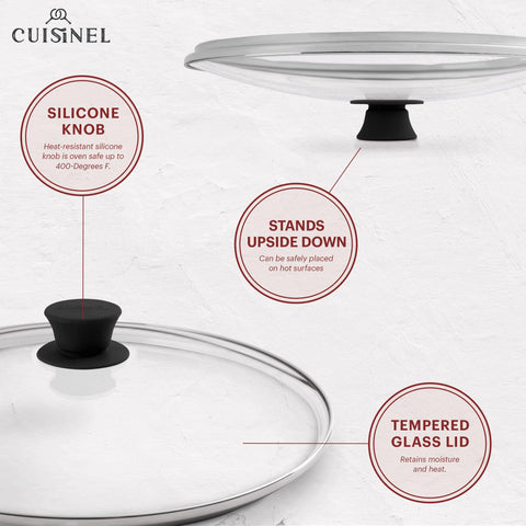 Even-heat cooking with the Cuisinel skillet promotes consistent browning for meats and vegetables