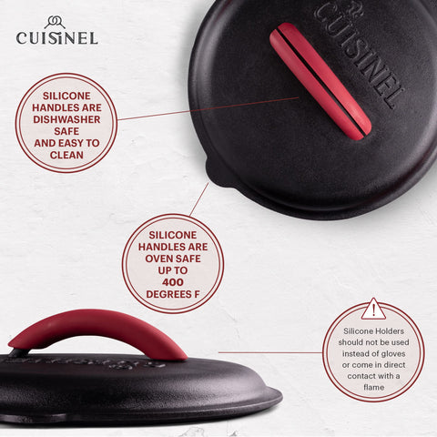 Cuisinel 10-inch fry pan compatibility enables stove-to-table meals.