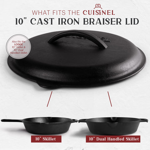 Cuisinel lid with drip-points design manages moisture and drippings effectively.