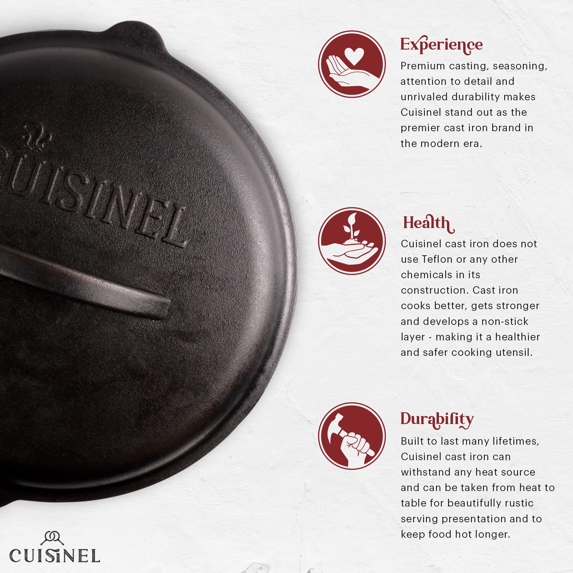 Cuisinel silicone hot handle holder provides secure grip during cooking.