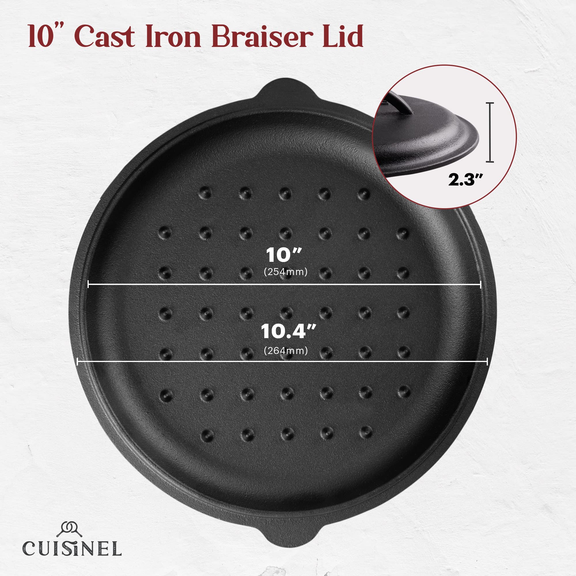Cuisinel silicone hot handle holder provides secure grip on the lid.