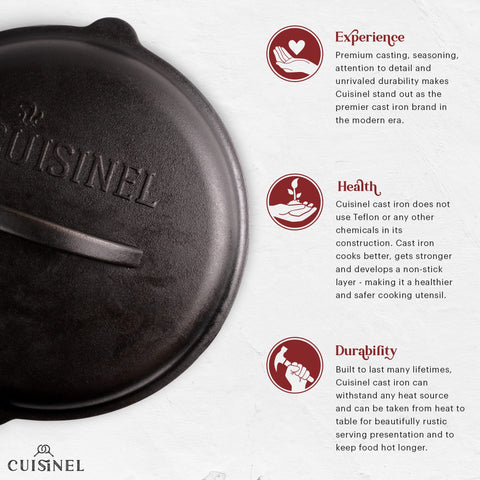 Cuisinel silicone hot handle holder provides secure grip during cooking.