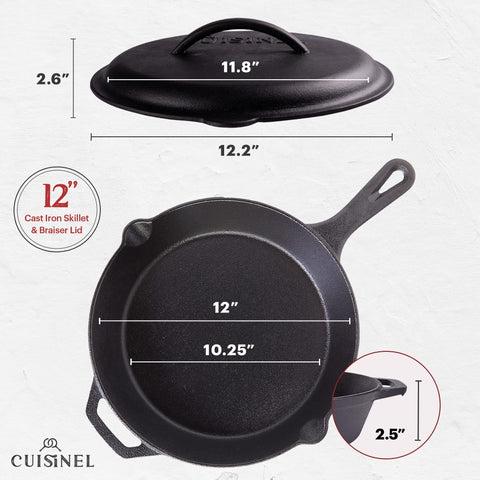 Cuisinel skillet scraper aids quick cleanup after cooking with cast iron.