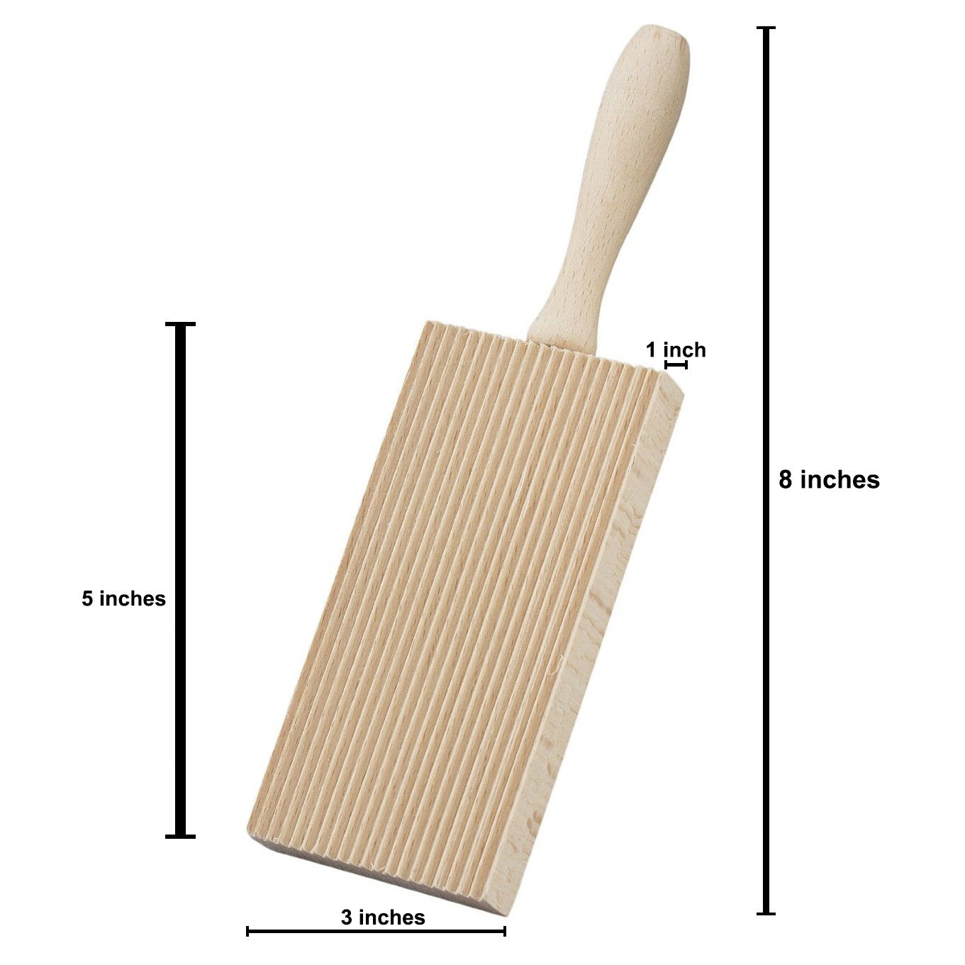 Cuisinox cavatelli shaping grooves on a board.