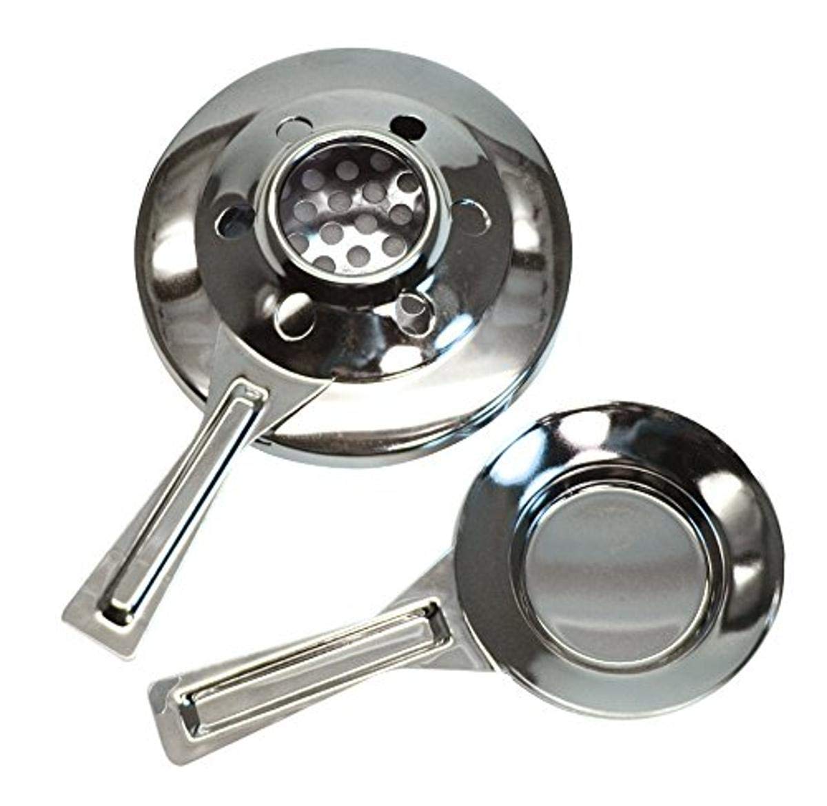 Cuisinox fondue burner chrome finish fits most pots for gel or alcohol fuel