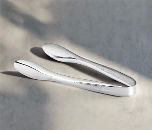 Cuisinox polished hammered stainless steel tongs ideal for formal entertaining and easy cleaning.