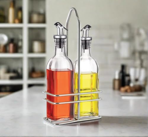 Cuisinox vinegar bottle cruet with dripless pour spout, perfect for dressings.