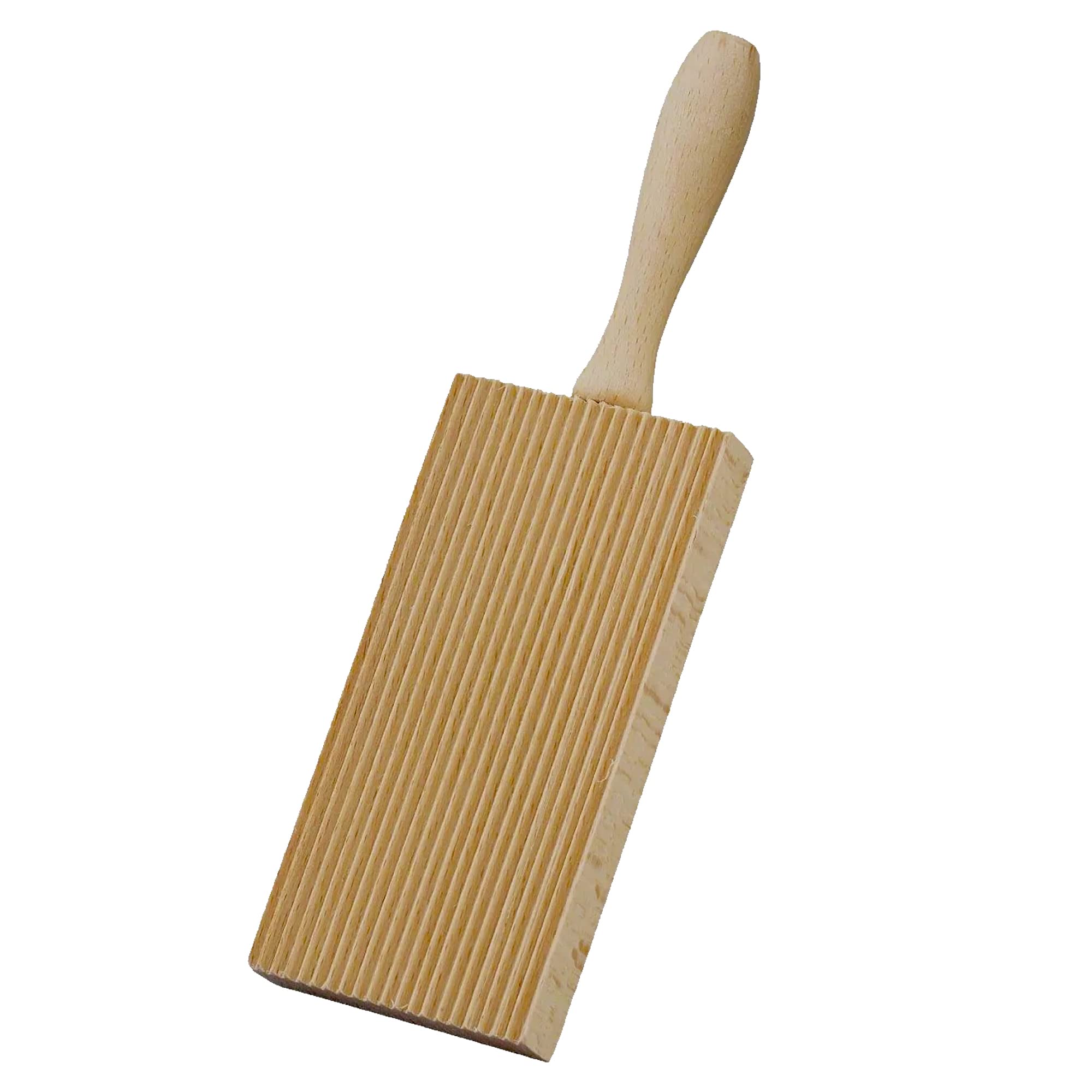 Cuisinox wooden gnocchi board ridges help sauce cling.