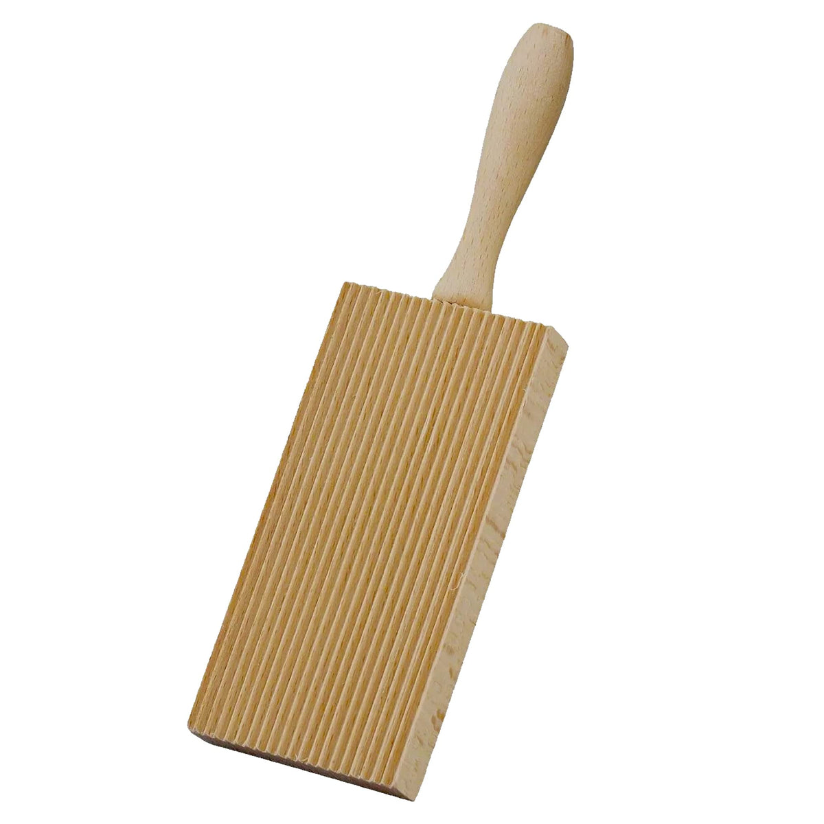 Cuisinox wooden gnocchi board ridges help sauce cling.