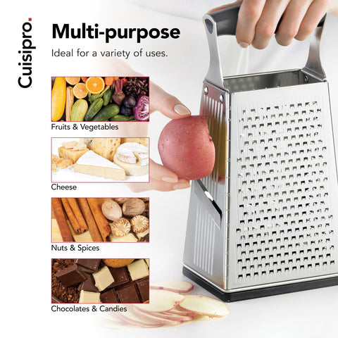 Cuisipro close-up of etched blades showing Surface Glide Technology for smooth grating.