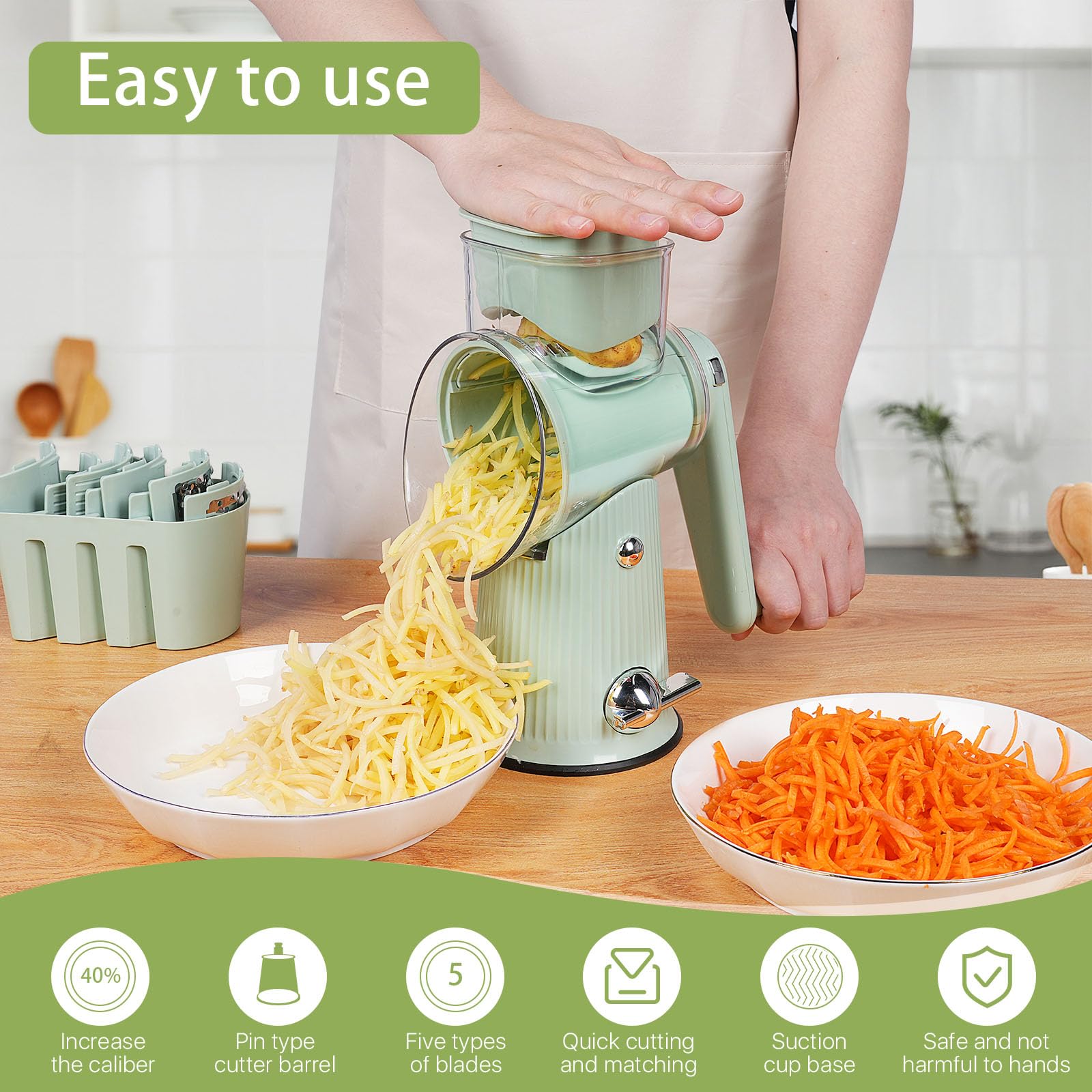 Cujui enclosed-drum safety design protects fingers during use