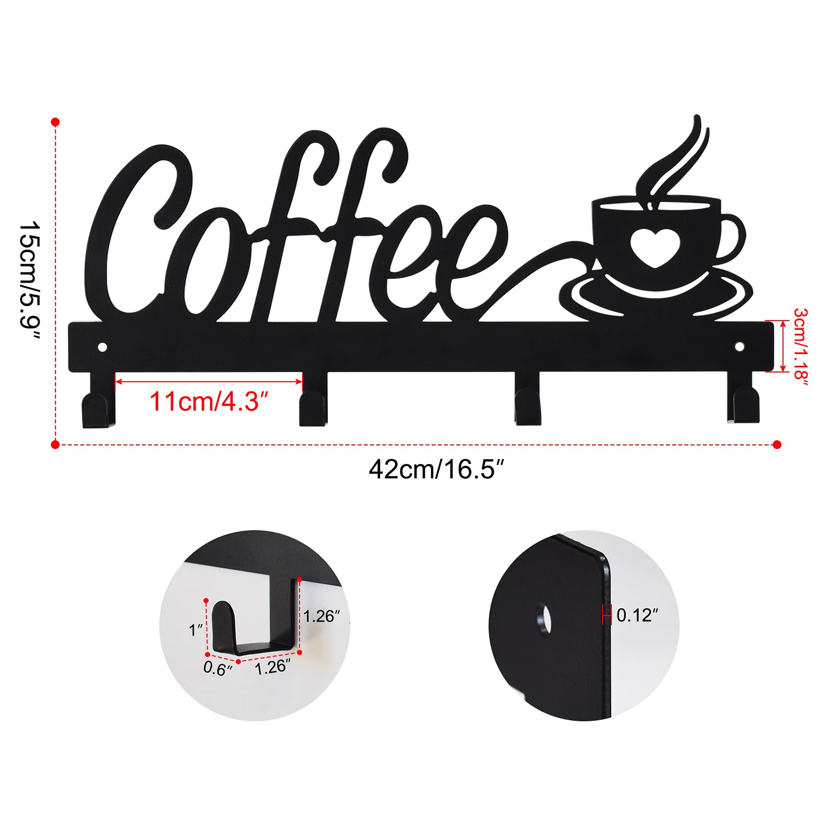 CUKE2BEET mug hooks close-up highlighting durable metal construction.