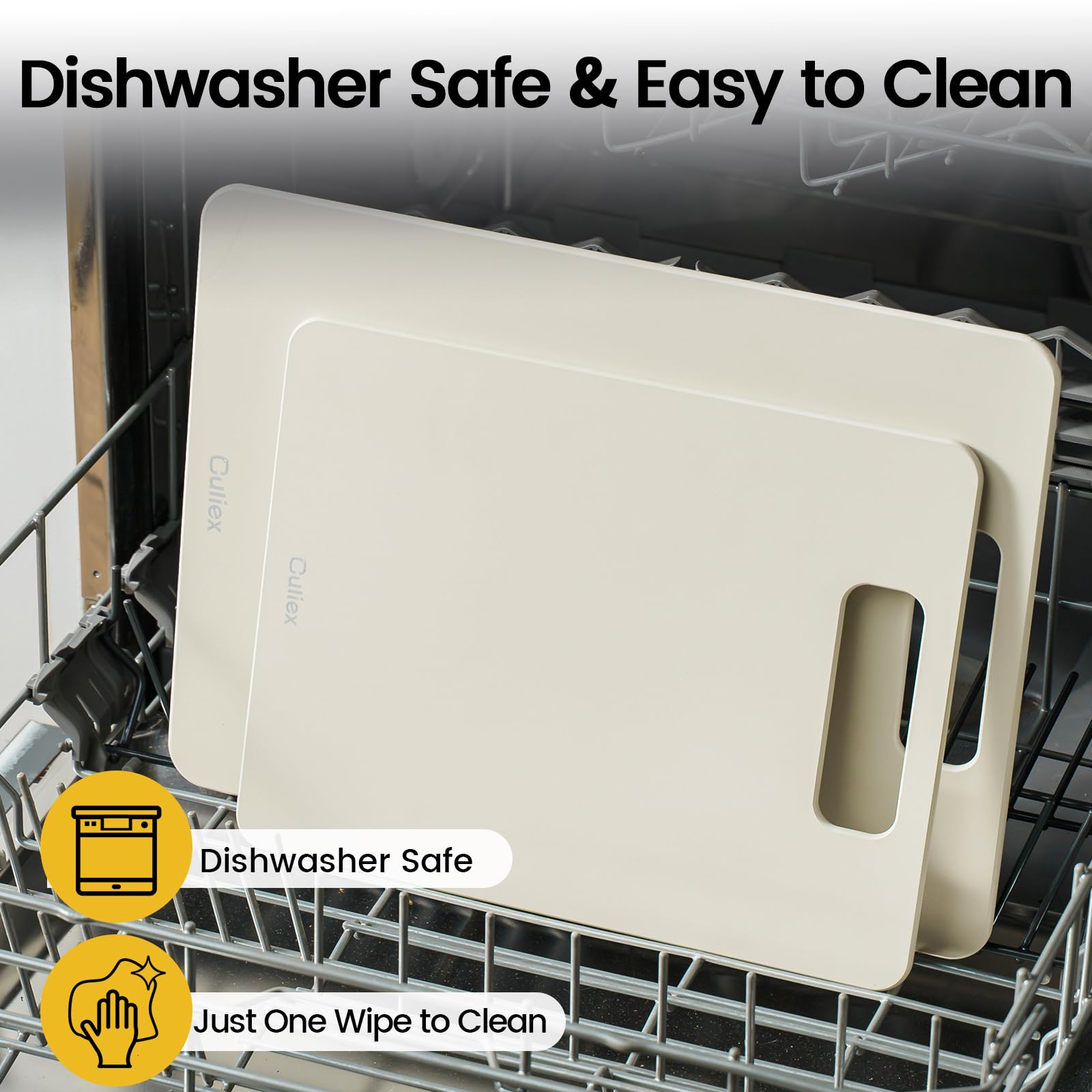 Culiex cutting boards set2 dishwasher-safe for quick cleanup after cooking.