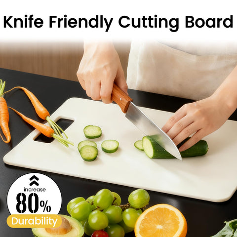 Culiex cutting boards set2 knife-friendly surface resists deep grooves.