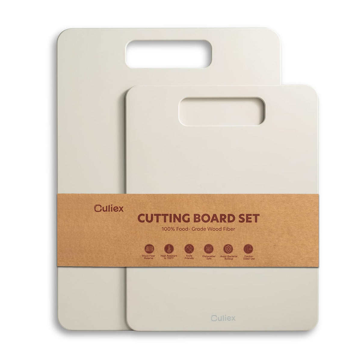 Culiex cutting boards set2 wood-fiber durable prep surface for meats and produce.