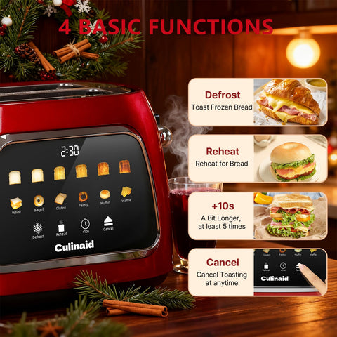 Culinaid Toaster 2 Slice memory function saves preferred settings.