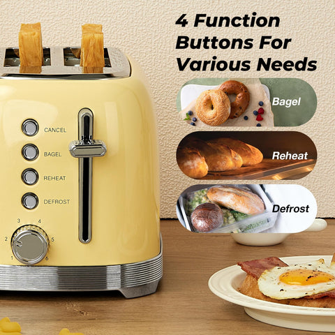 Culinaid 2-slice toaster stainless steel body resists fingerprints.