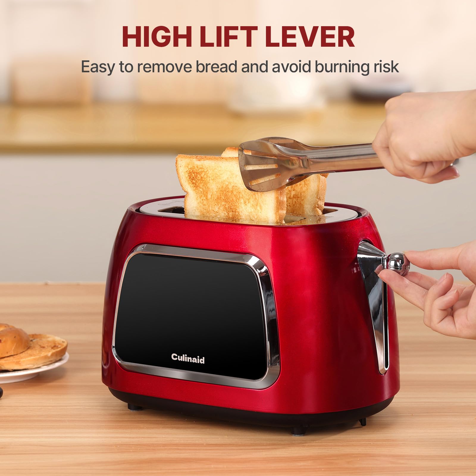 Culinaid toaster's stainless steel exterior complements modern kitchens.