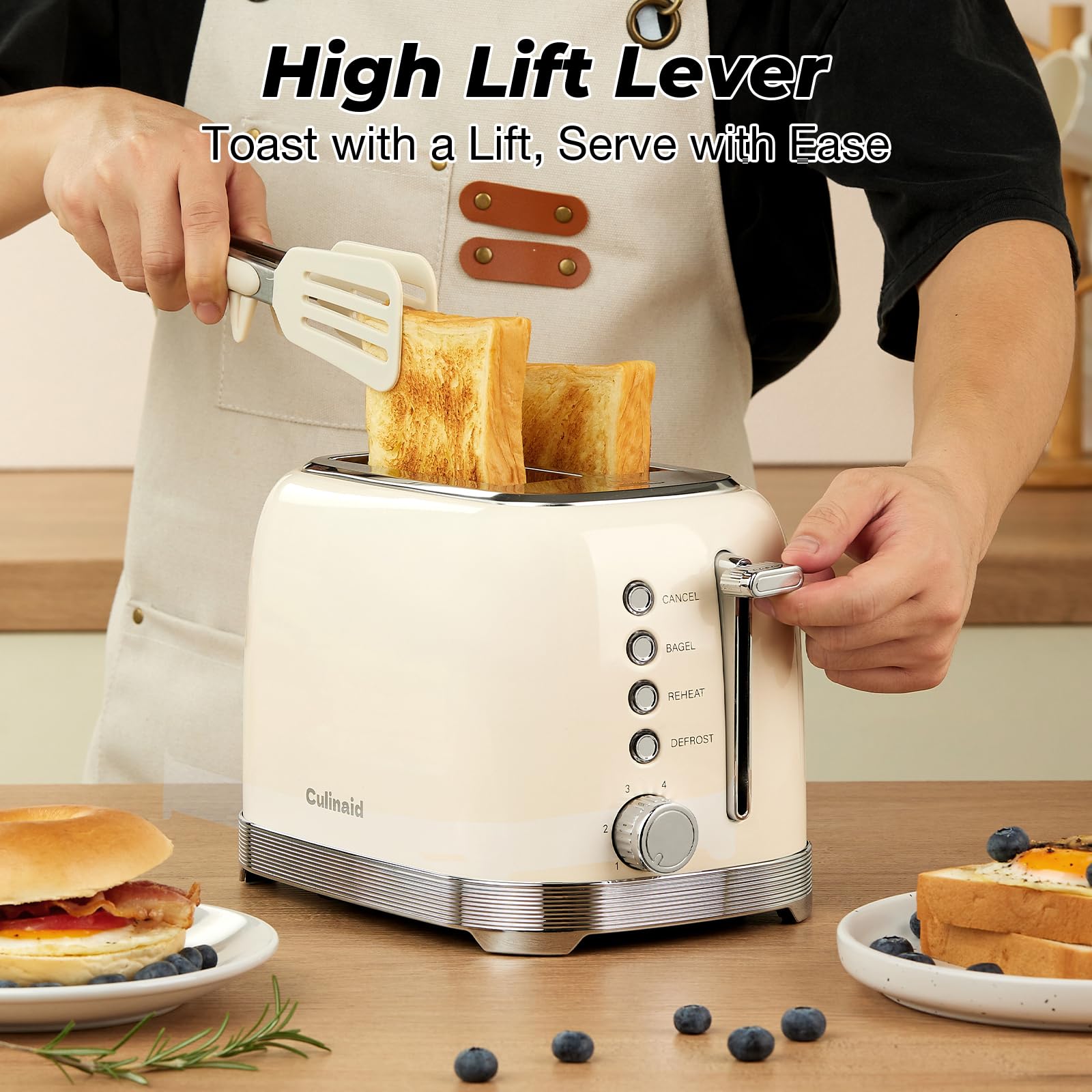 Six browning levels offer precise control for your preferred toast