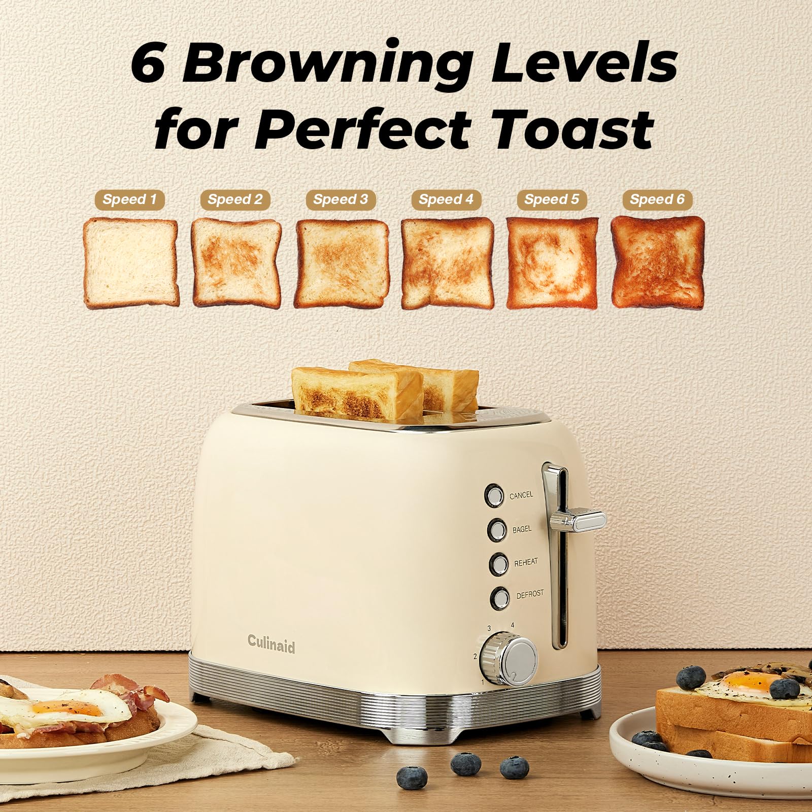 Defrost and reheat functions keep bread textures balanced and ready