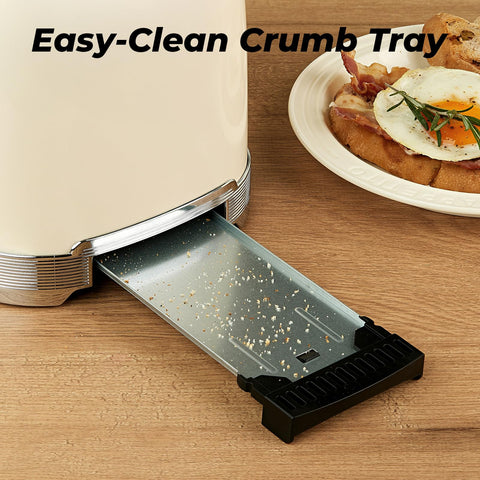 Removable crumb tray for easy cleanup after breakfasts