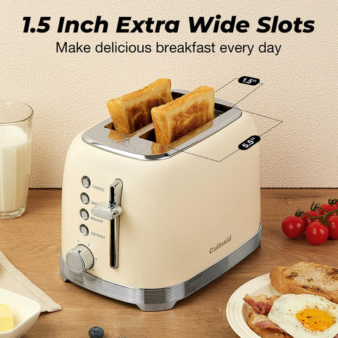 Culinaid wide 1.5-inch slots handle bagels and thicker bread for quick mornings