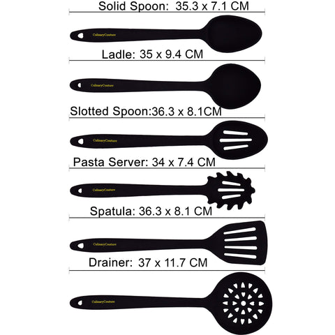 Culinary Couture silicone utensil highlighting heat resistance up to 428°F