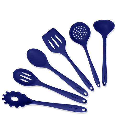 Culinary Couture blue silicone utensils set 6, versatile for everyday cooking.