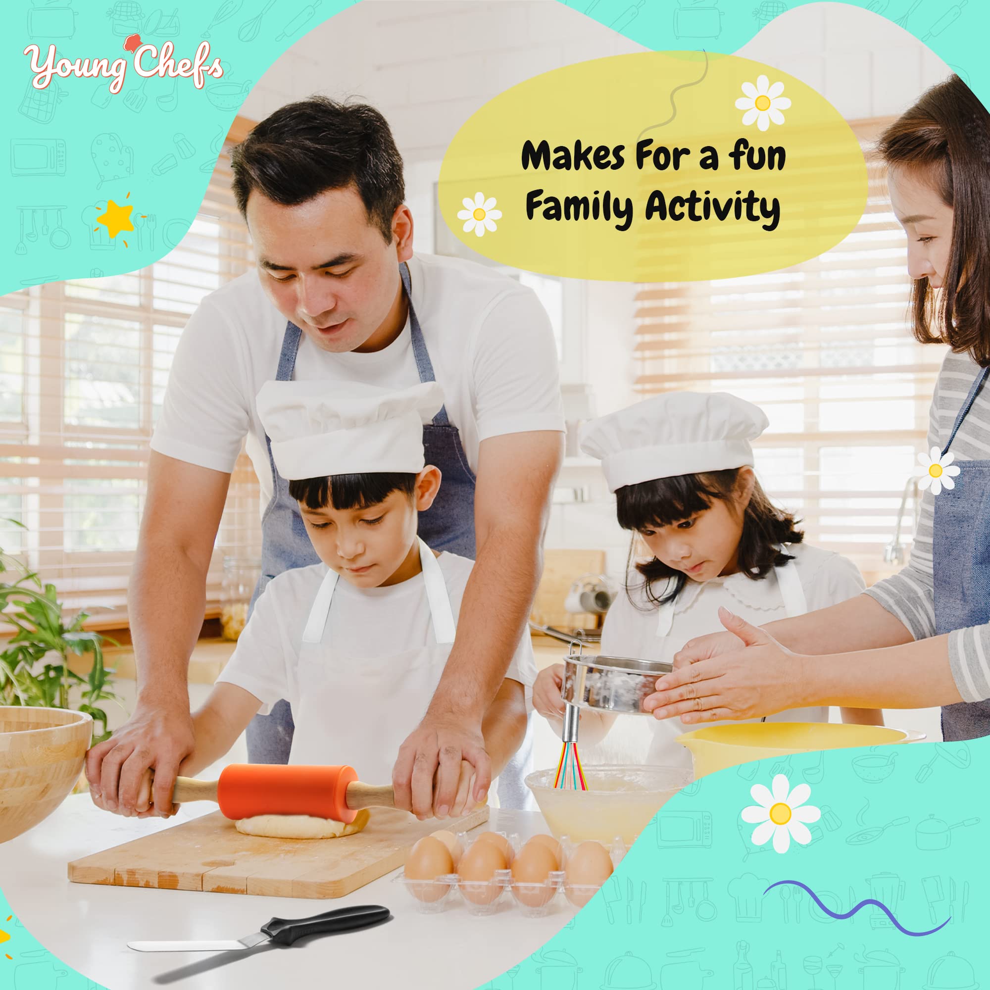 Culinary Couture Young Chefs offset spatula helps neat mixing and precision