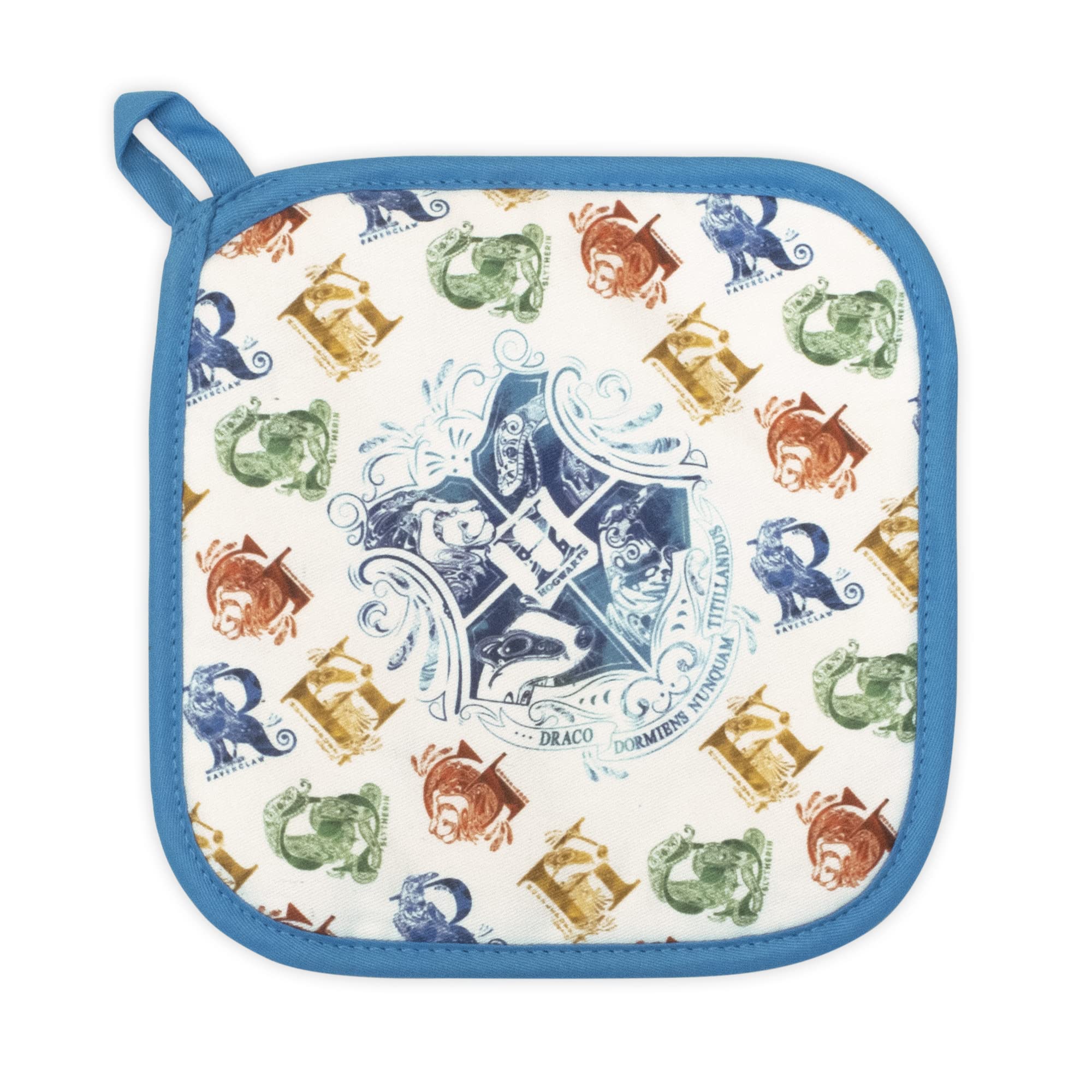 Culture Fly Harry Potter pot holder with house collage for kitchen color