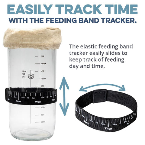 Cultures For Health elastic band helps track starter feeding schedule
