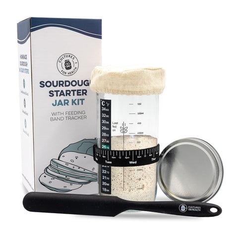 Cultures For Health sourdough starter jar kit closeup showing secure lid for fresh starters