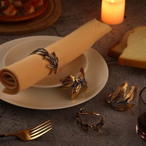 Cunhill basil napkin ring adds vibrant greenery to casual meals.