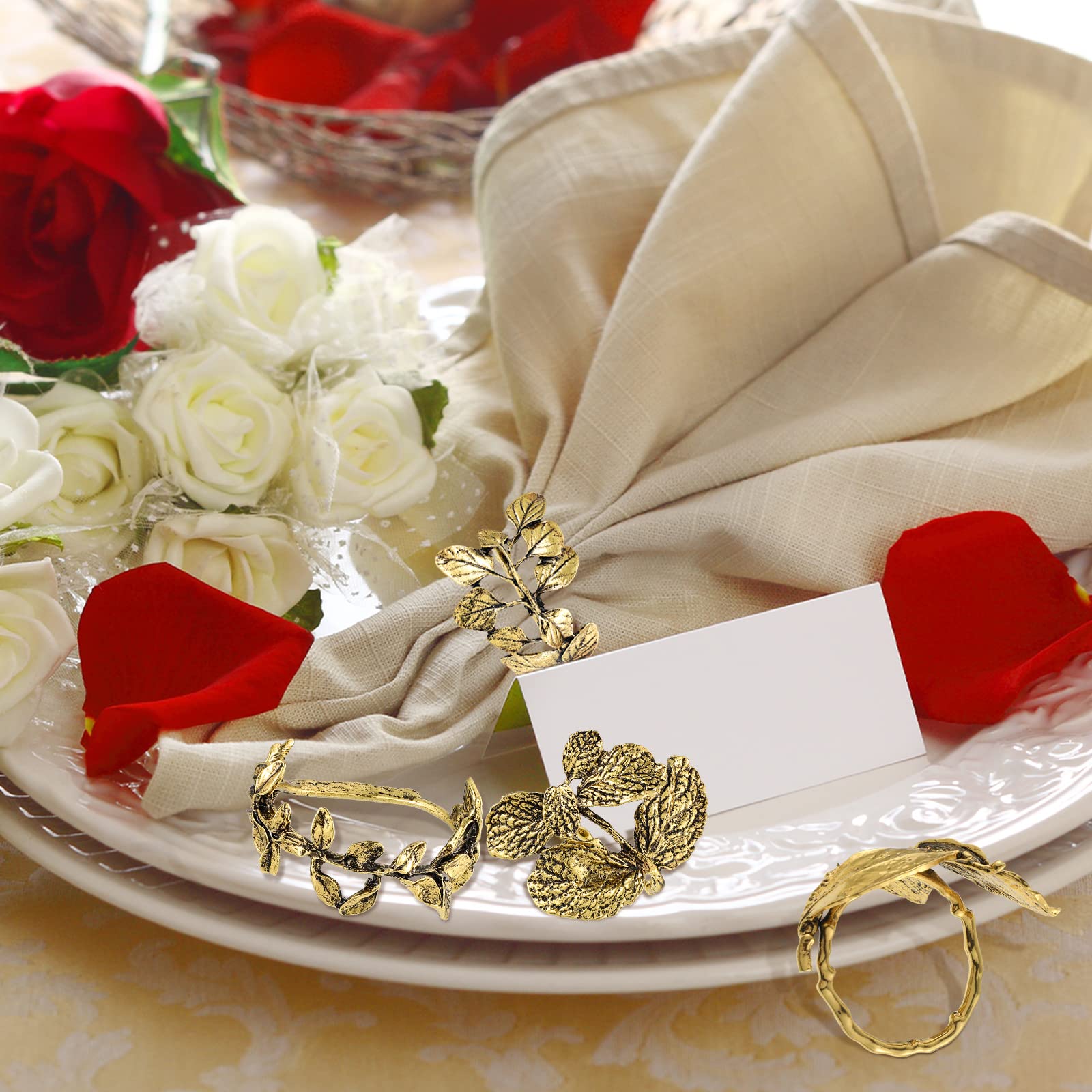 Cunhill bay leaf napkin ring accents autumn menus and seasonal decor.
