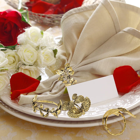 Cunhill bay leaf napkin ring accents autumn menus and seasonal decor.