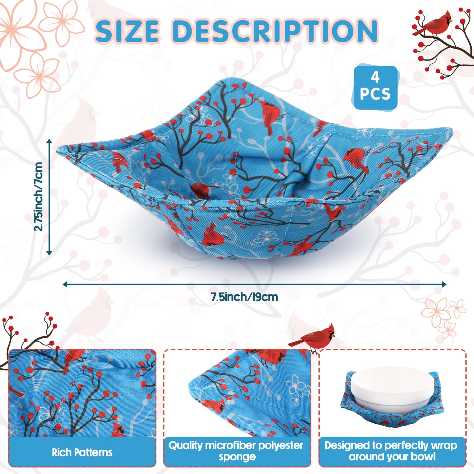 Cunhill cotton fabric bowl holder showing stitching detail for durability