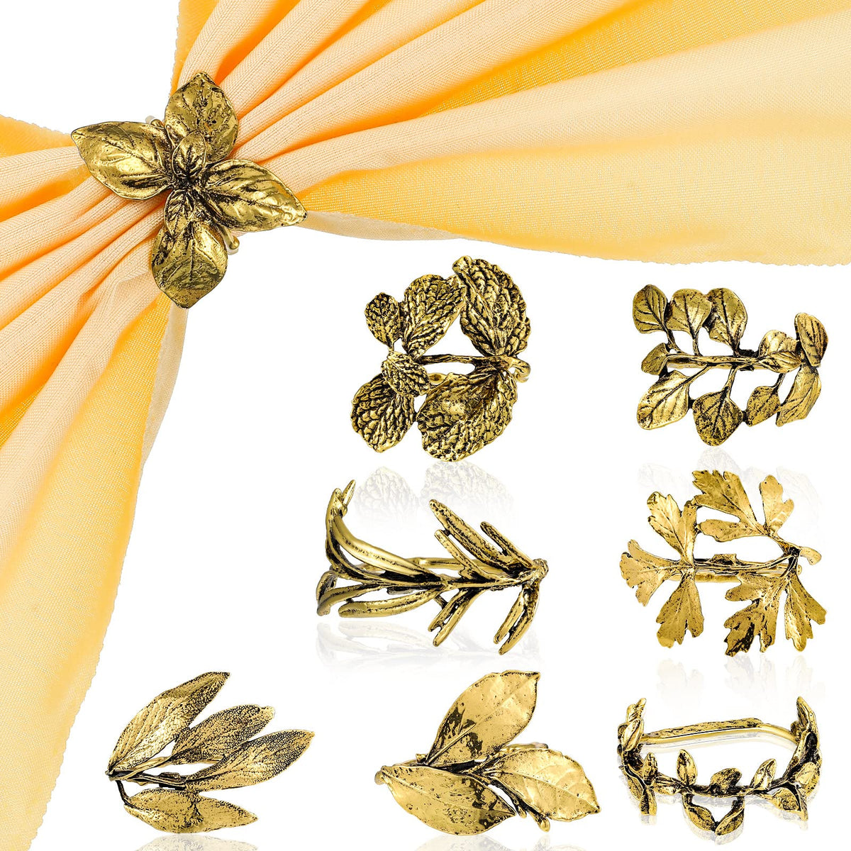 Cunhill parsley napkin ring adds a fresh herbal touch to table settings.