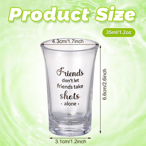Cunhill acrylic party shot glasses with quotes, great for celebrations.