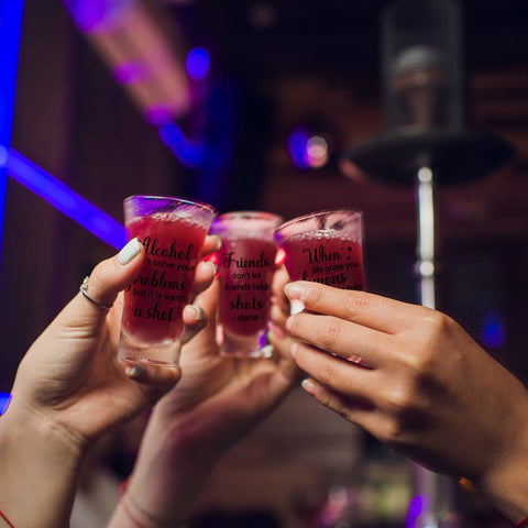 Cunhill shot glasses designed for birthdays and weddings with playful flair.