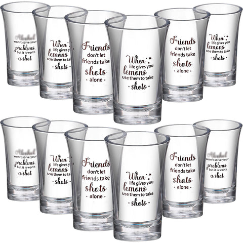 Cunhill clear acrylic shot glasses, 1.2 oz, ideal for festive toasts.